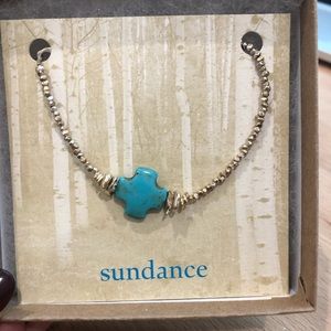Sundance silver and turquoise bracelet.